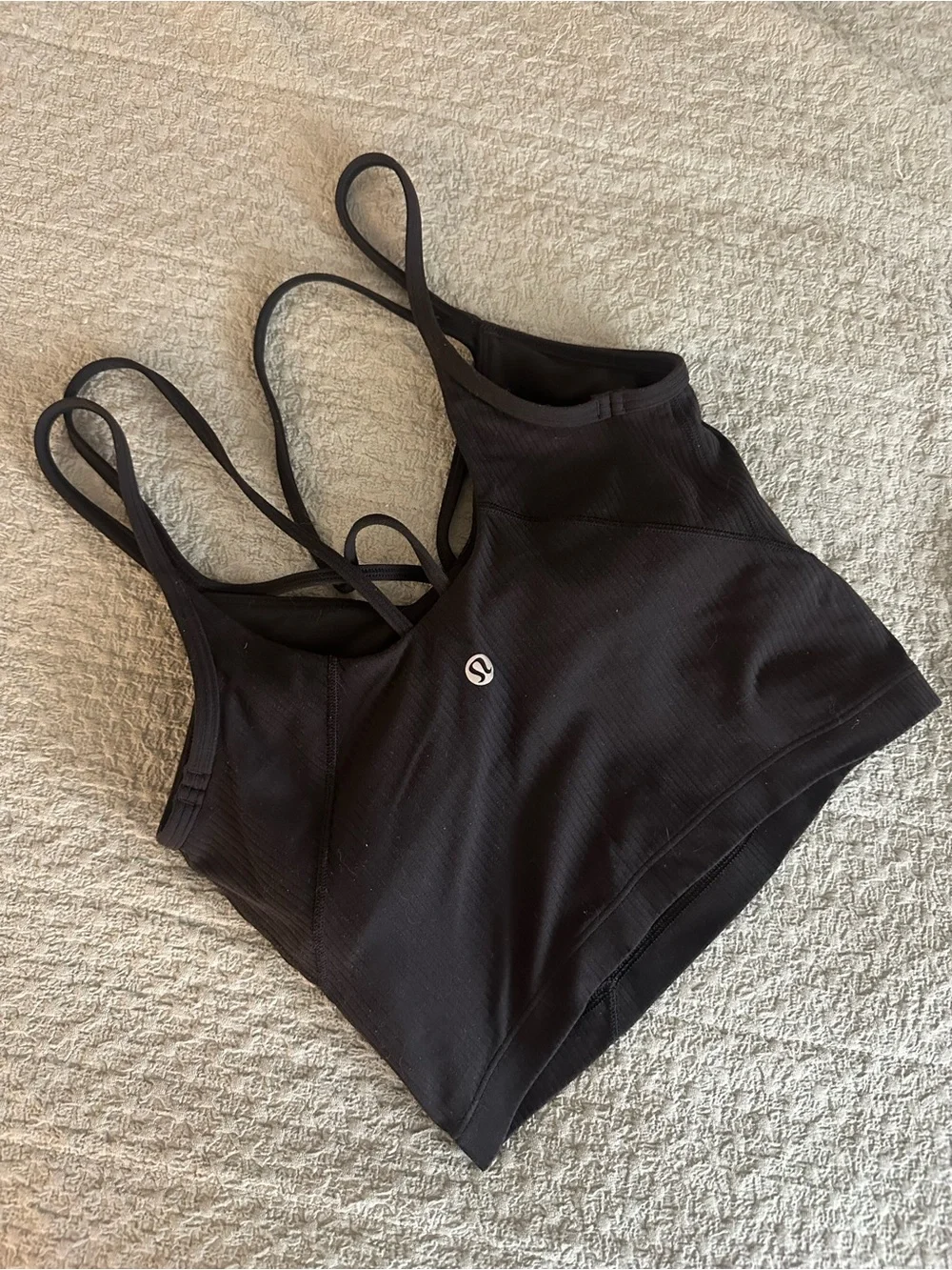 Lululemon Black Align Ribbed Strappy Crop Top